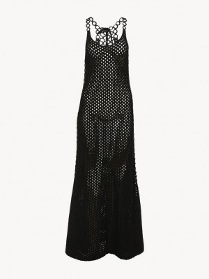 Black Chloe Crochet Tank Dresses | CHE-SR13830