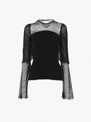 Black Chloe Fitted Knitwear | CHE-SR13950