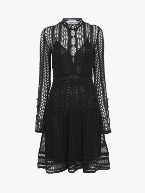 Black Chloe Flared Mini Dresses | CHE-SR13856