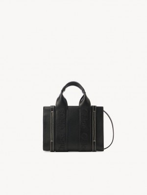 Black Chloe Mini Woody Crossbody Bags | CHE-SR13560