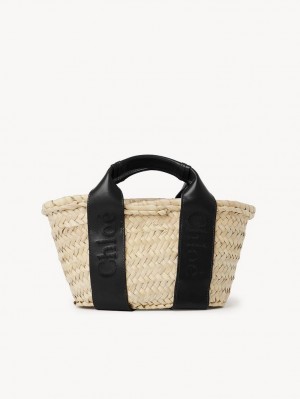 Black Chloe Sense Small Basket Tote Bags | CHE-SR13319