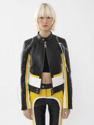 Black - Yellow 1 Chloe Biker Jackets | CHE-SR13783