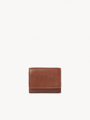 Caramel Chloe Sense Mini Tri-fold Compact Wallets | CHE-SR14276