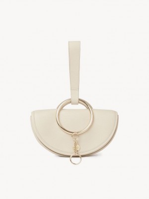 Cement Beige Chloe Mara Half Moon Mini Bags | CHE-SR14755