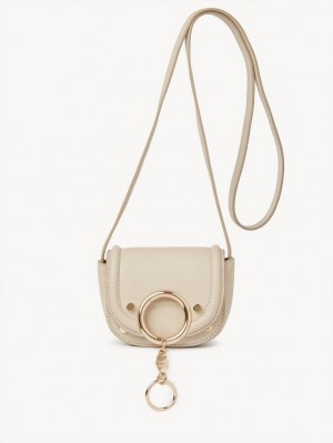 Cement Beige Chloe Mara Micro Shoulder Bags | CHE-SR14607