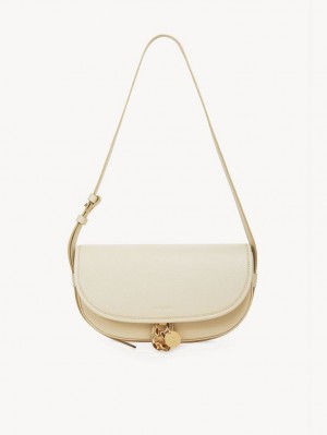 Cement Beige Chloe Mara Uette Shoulder Bags | CHE-SR14652