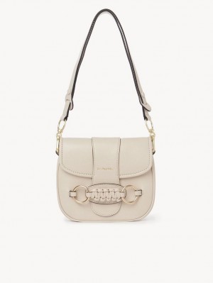 Cement Beige Chloe Saddie Satchel Shoulder Bags | CHE-SR14668