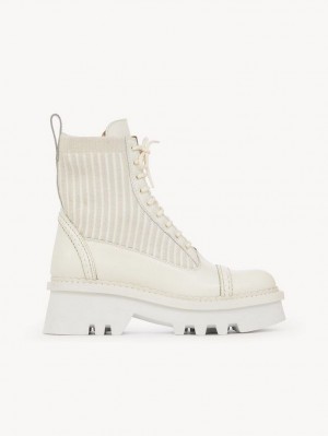 Cloudy White Chloe Owena Ankle Boots | CHE-SR14214