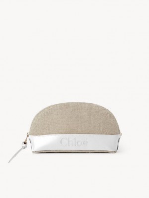 Crystal White Chloe Sense Makeup Pouches | CHE-SR14326