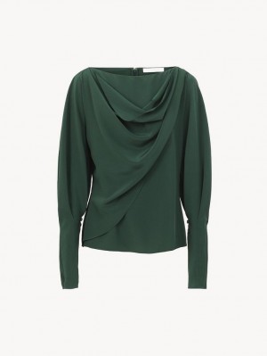 DARK PINE Chloe Draped Tops | CHE-SR13905