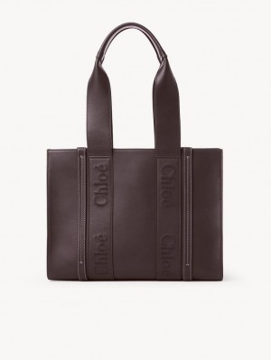 DEEP VIOLINE Chloe Medium Woody Tote Bags | CHE-SR13394