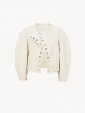 Eden White Chloe Boxy Jackets | CHE-SR13793