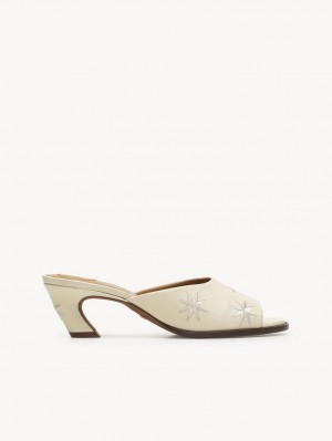 Eggshell Chloe Oli High-heel Mule | CHE-SR14157