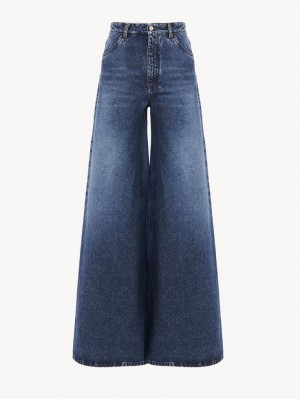 Faded Denim Chloe Wide Rave Jeans | CHE-SR13985