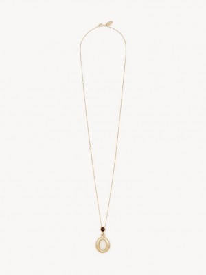 GOLD COLOR Chloe Alphabet With Pendant Necklaces | CHE-SR14341