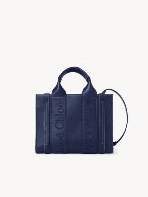 Night Blue Chloe Small Woody Tote Bags | CHE-SR13376