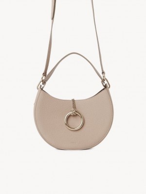 Nomad Beige Chloe Arlène Small Hobo Crossbody Bags | CHE-SR13575