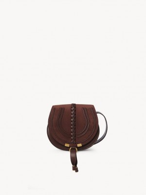 Saffron Red Chloe Marcie Small Saddle Shoulder Bags | CHE-SR13415