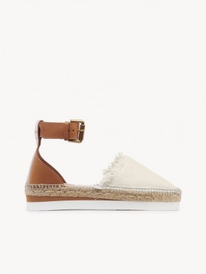 White Chloe Glyn Espadrille Sandals | CHE-SR14820