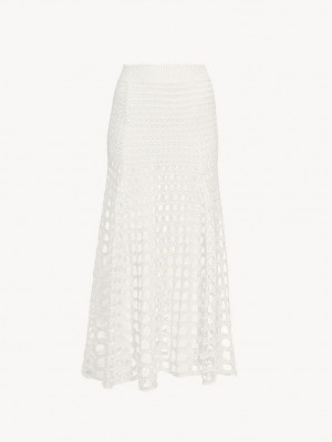 White Chloe Maxi Flared Knitwear | CHE-SR13930