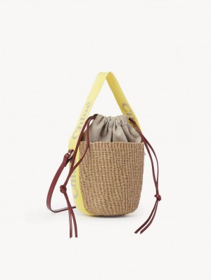 YELLOW - BEIGE 1 Chloe Small Woody Basket Crossbody Bags | CHE-SR13565