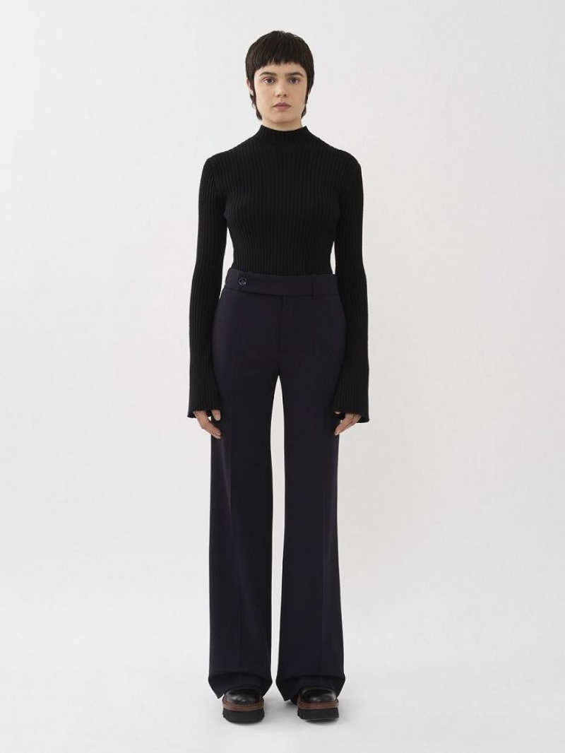 Abyss Blue Chloe Signature Straight Pants | CHE-SR13981