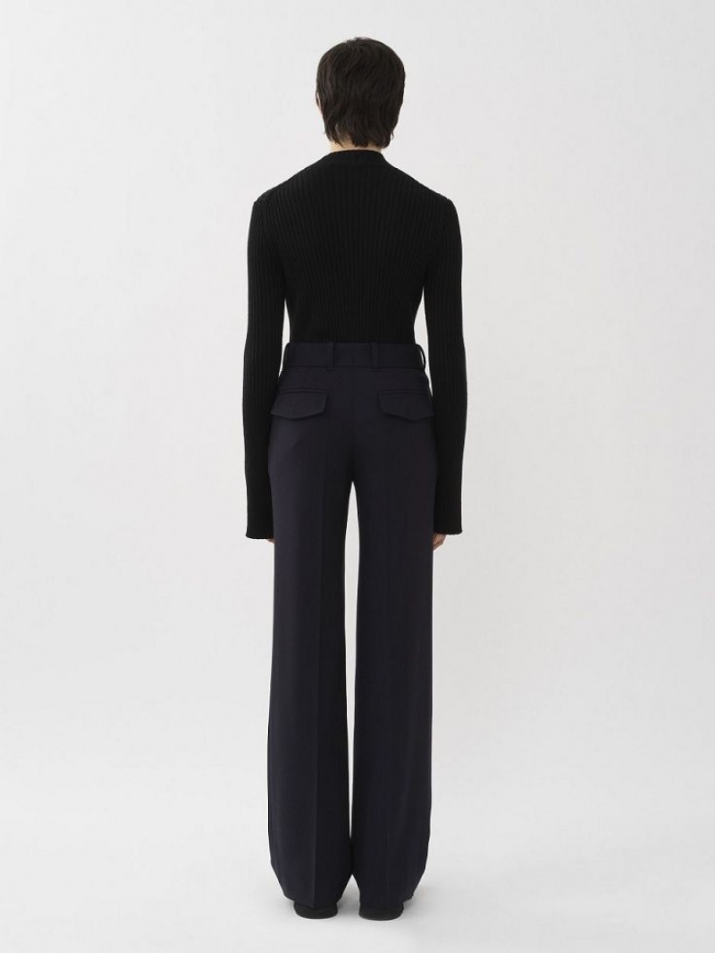 Abyss Blue Chloe Signature Straight Pants | CHE-SR13981