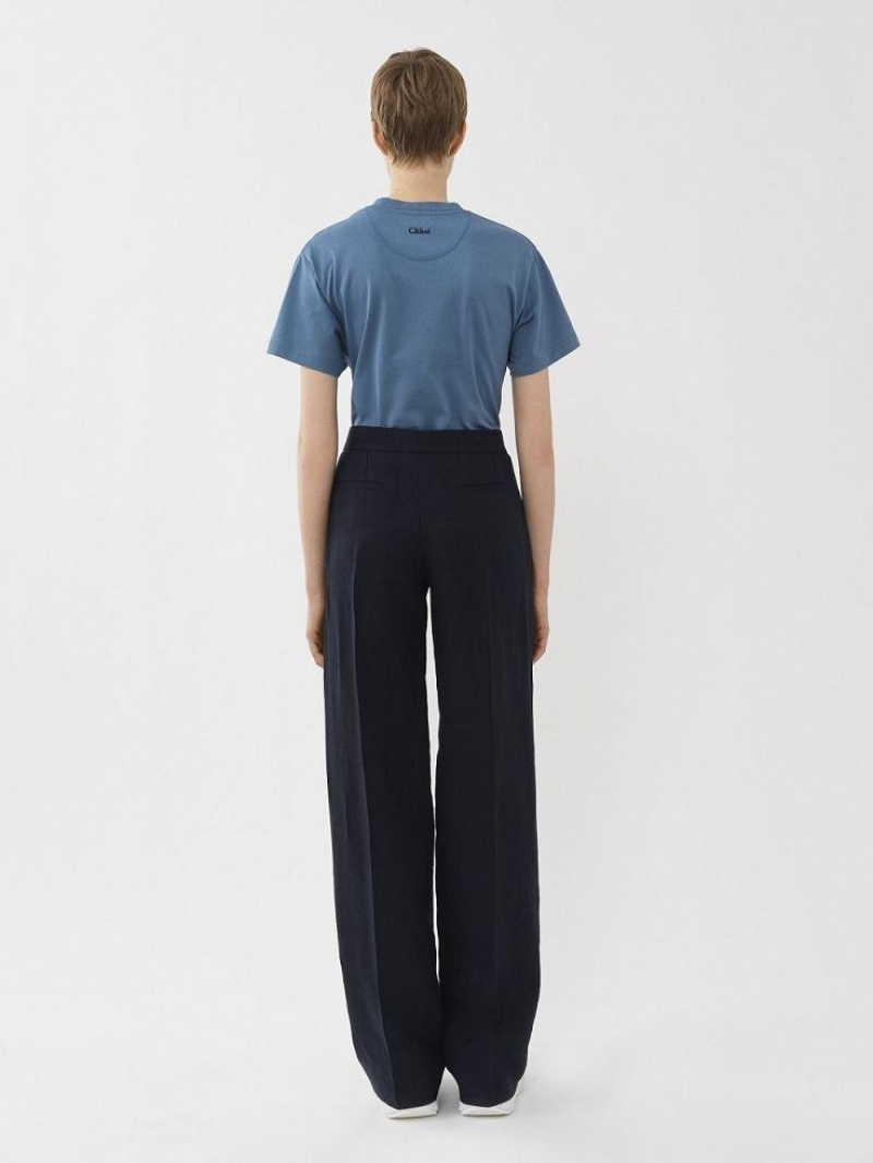 Abyss Blue Chloe Wide-leg Pants | CHE-SR14002