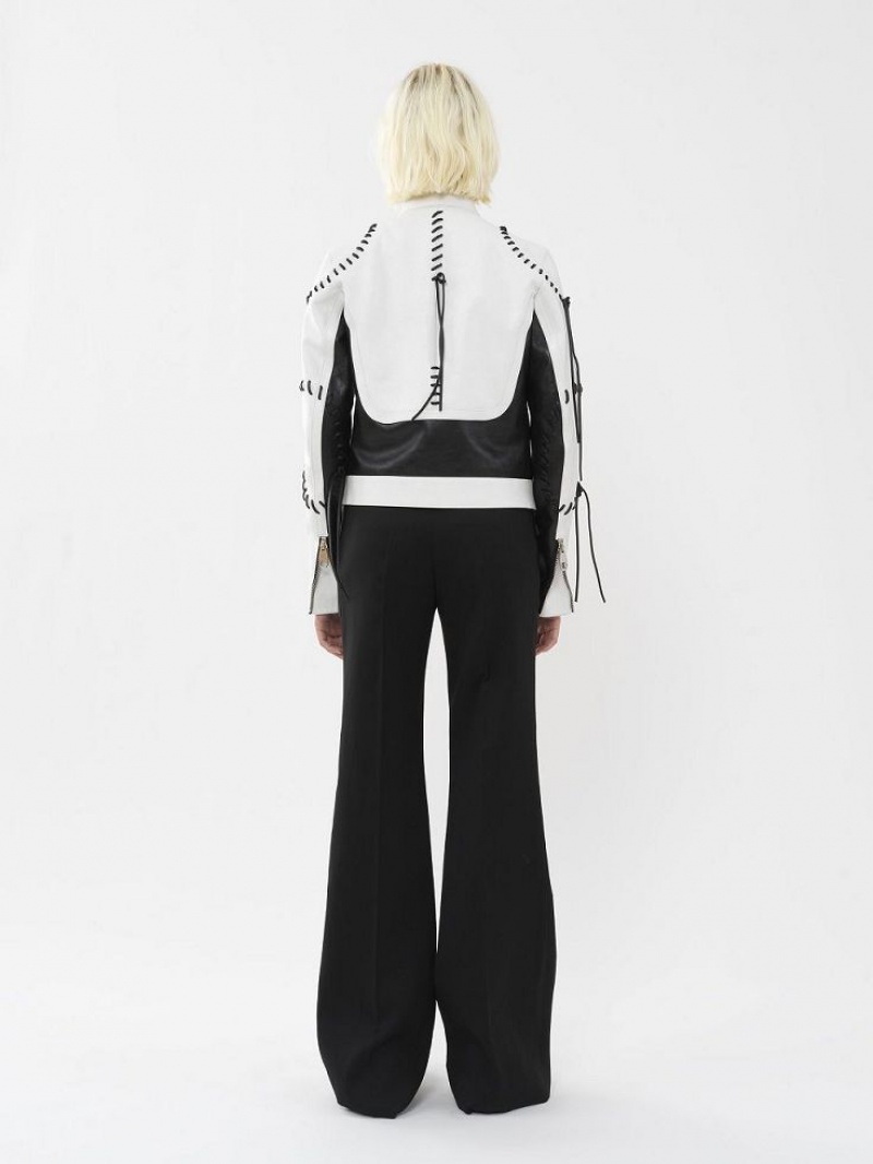 BLACK - WHITE 1 Chloe Biker Jackets | CHE-SR13784