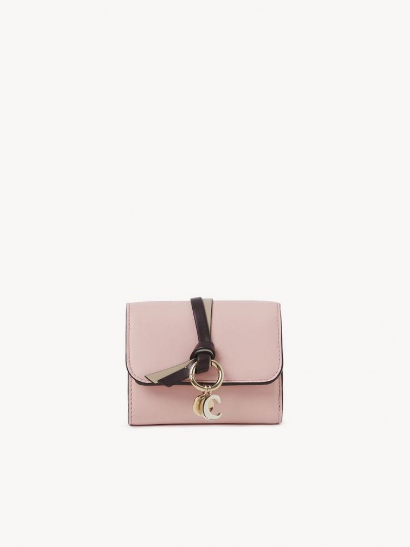 BLOSSOM PINK Chloe Alphabet Small Tri-fold Compact Wallets | CHE-SR14287