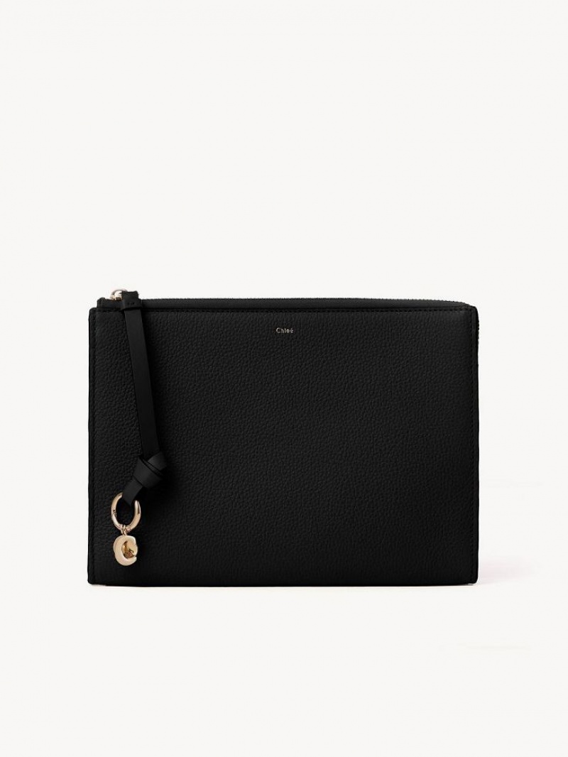 Black Chloe Alphabet Pouches | CHE-SR14324