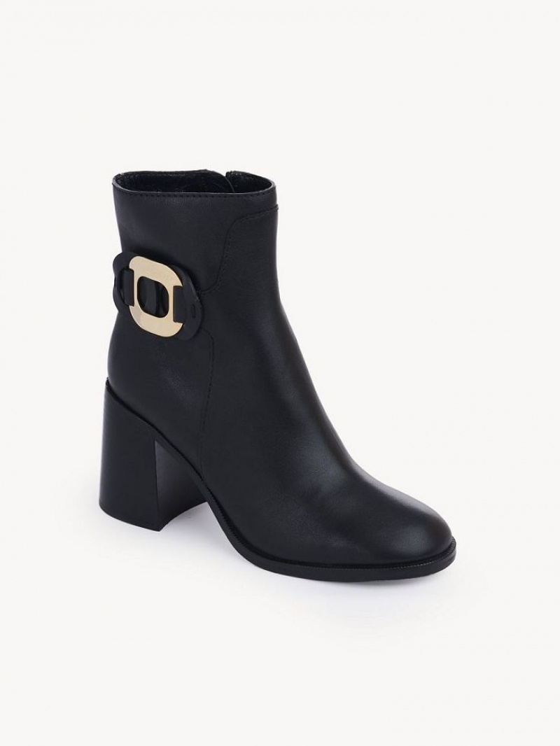 Black Chloe Chany Heeled Ankle Boots | CHE-SR14867