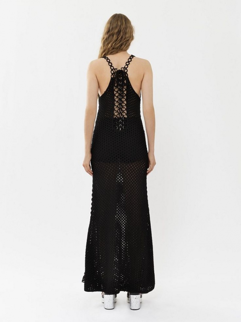 Black Chloe Crochet Tank Knitwear | CHE-SR13933