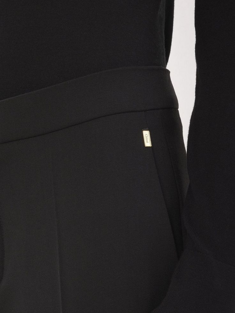 Black Chloe Cropped Cigarette Suiting | CHE-SR14034