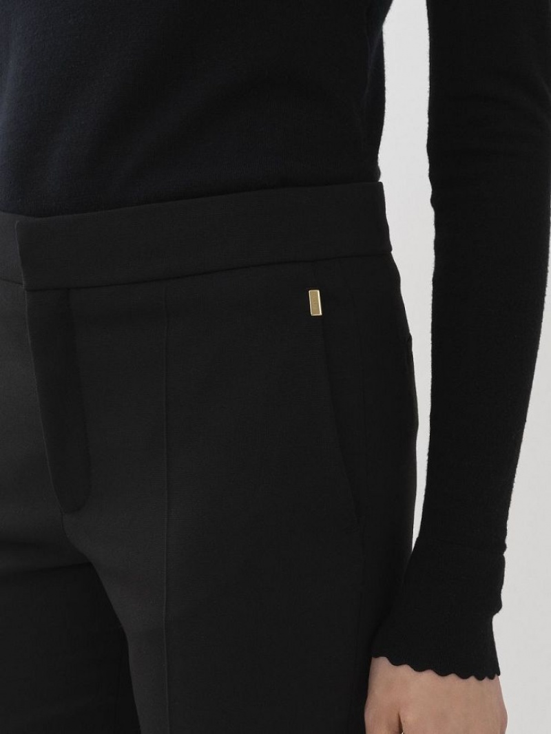 Black Chloe Cropped Cigarette Suiting | CHE-SR14048