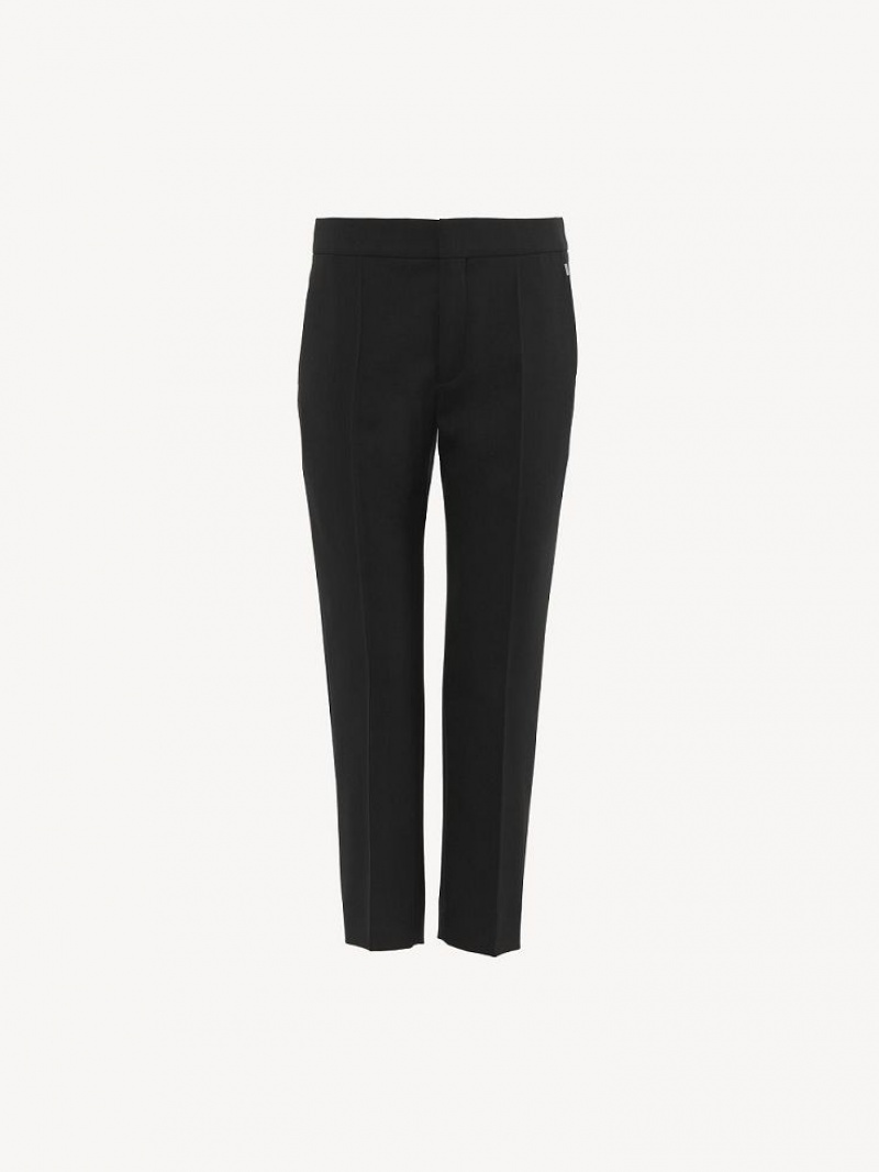 Black Chloe Cropped Cigarette Suiting | CHE-SR14048