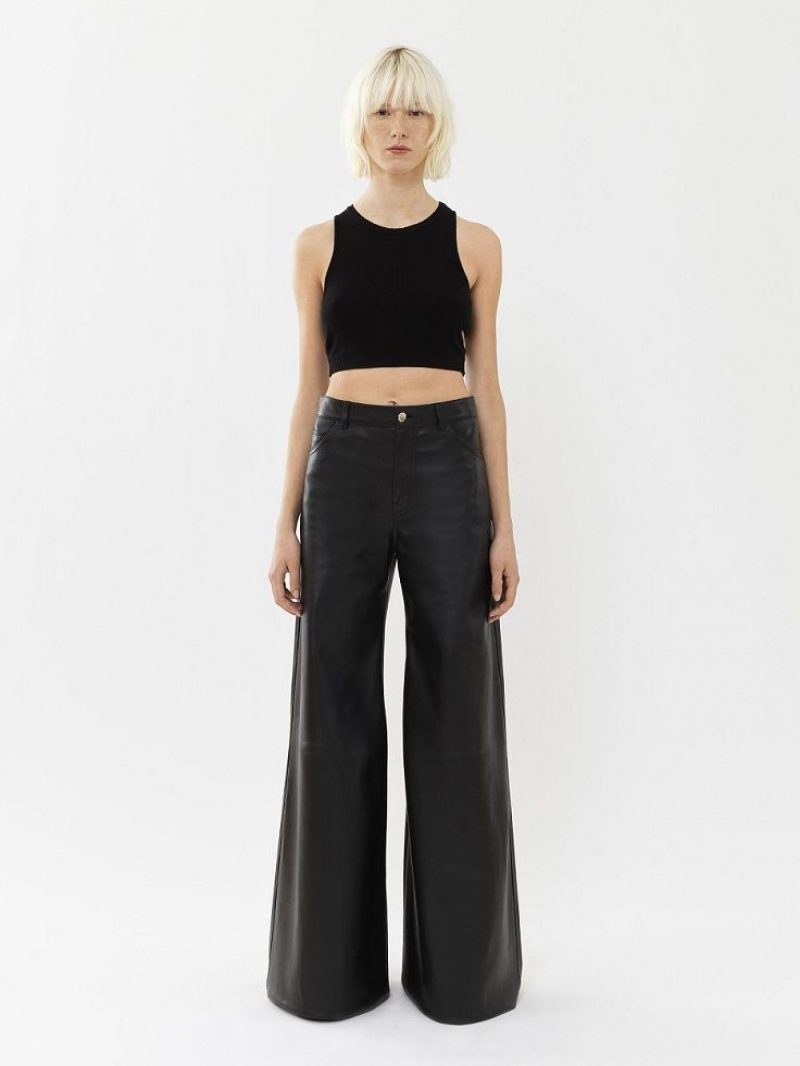 Black Chloe Cropped Tops | CHE-SR13882