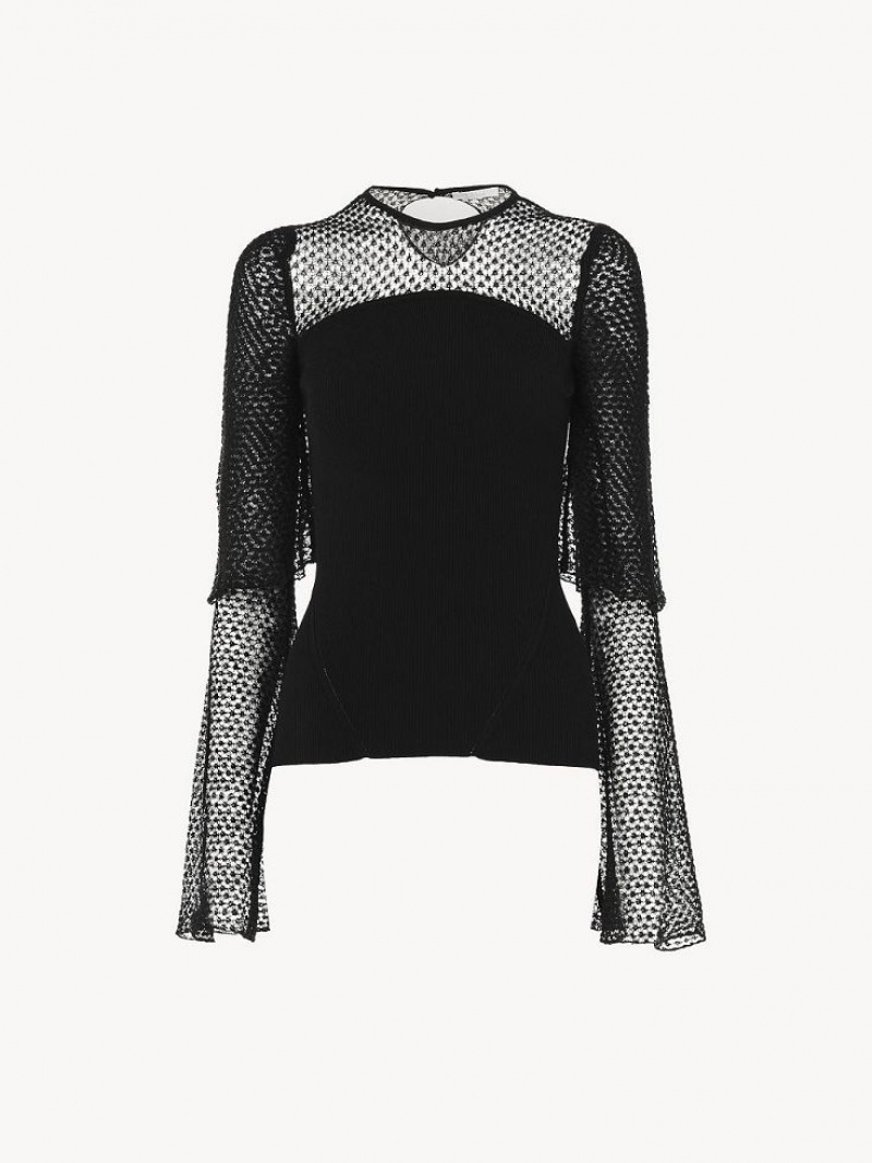 Black Chloe Fitted Knitwear | CHE-SR13950