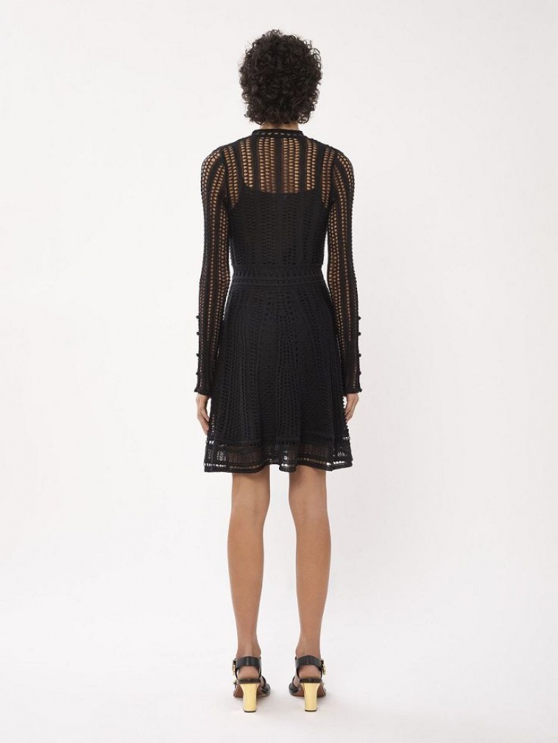 Black Chloe Flared Mini Dresses | CHE-SR13856