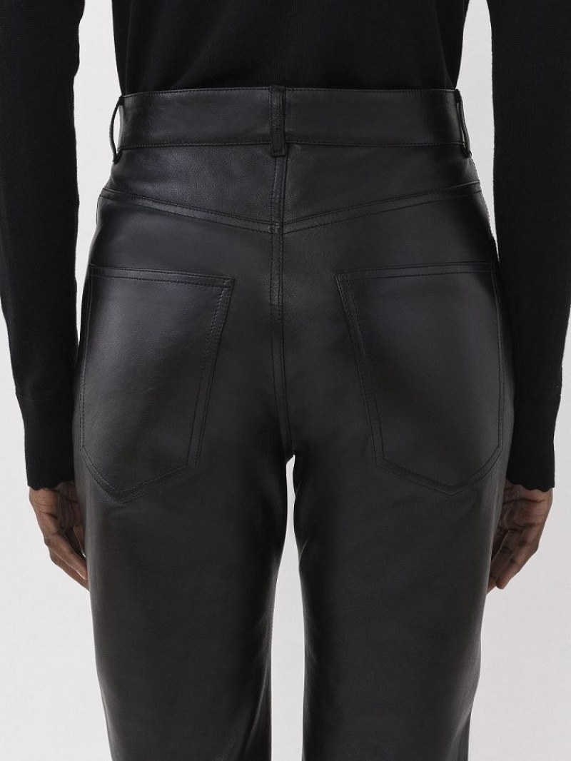 Black Chloe Flared Pants Leather | CHE-SR14114