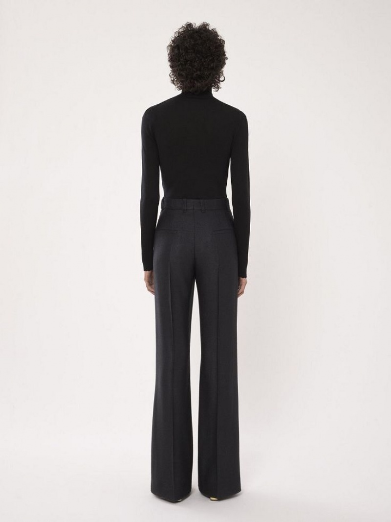 Black Chloe High-waisted Flare Pants | CHE-SR14015