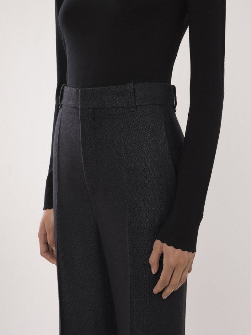 Black Chloe High-waisted Flare Pants | CHE-SR14015