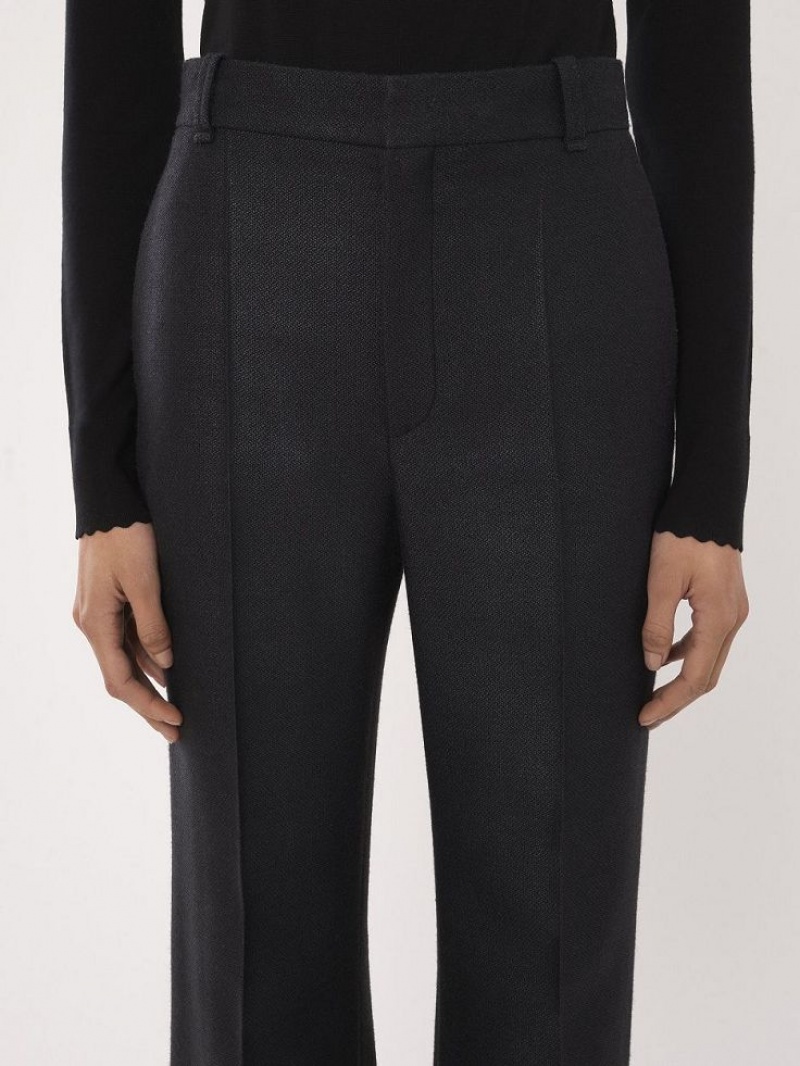 Black Chloe High-waisted Flare Pants | CHE-SR14015