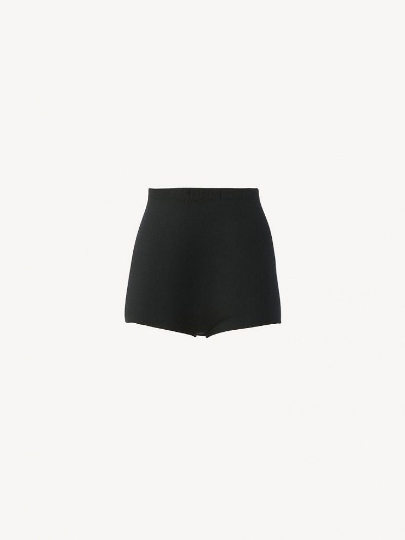 Black Chloe High-waisted Mini Shorts | CHE-SR14007