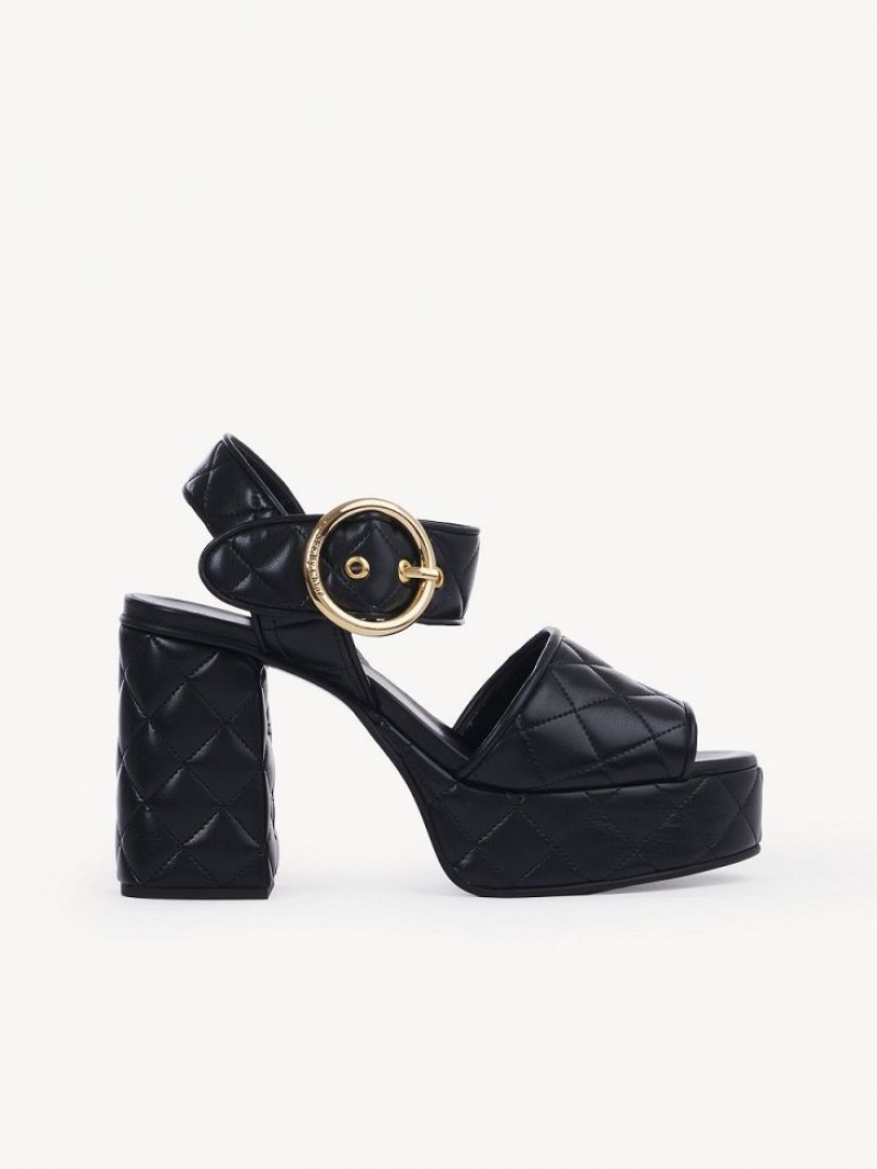 Black Chloe Jodie Platform Sandals | CHE-SR14813