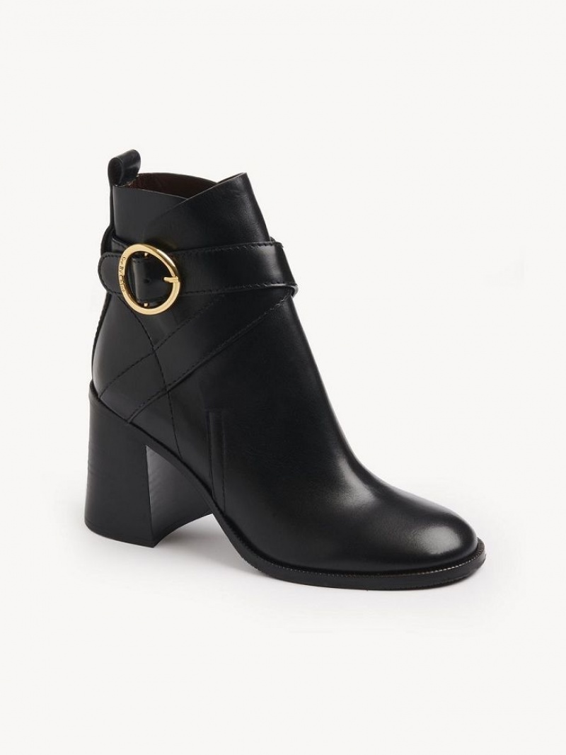 Black Chloe Lyna Ankle Boots | CHE-SR14884