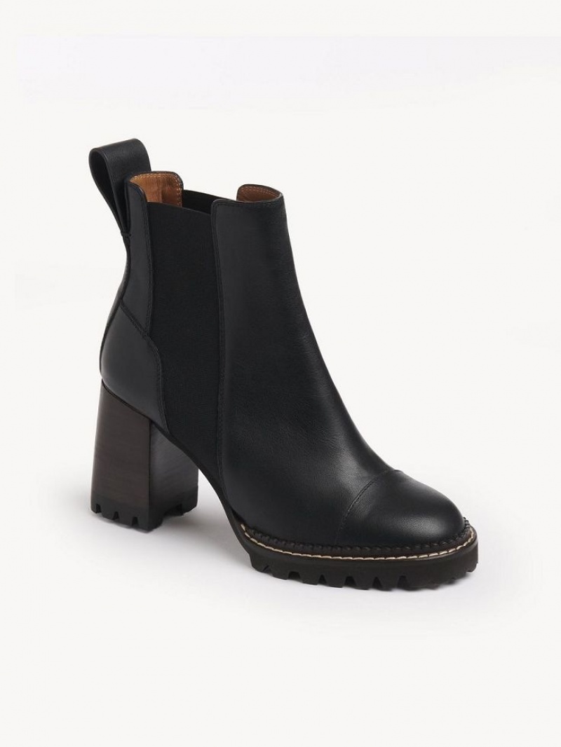 Black Chloe Mallory Ankle Boots | CHE-SR14889