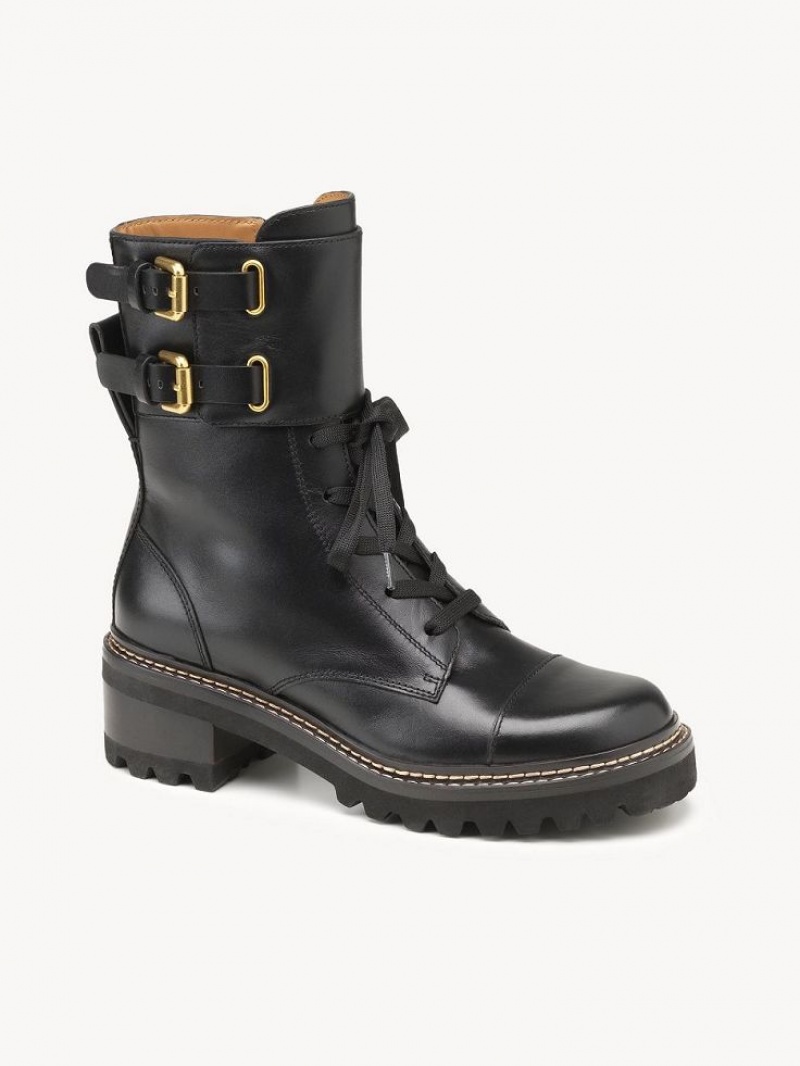 Black Chloe Mallory Biker Boots | CHE-SR14877