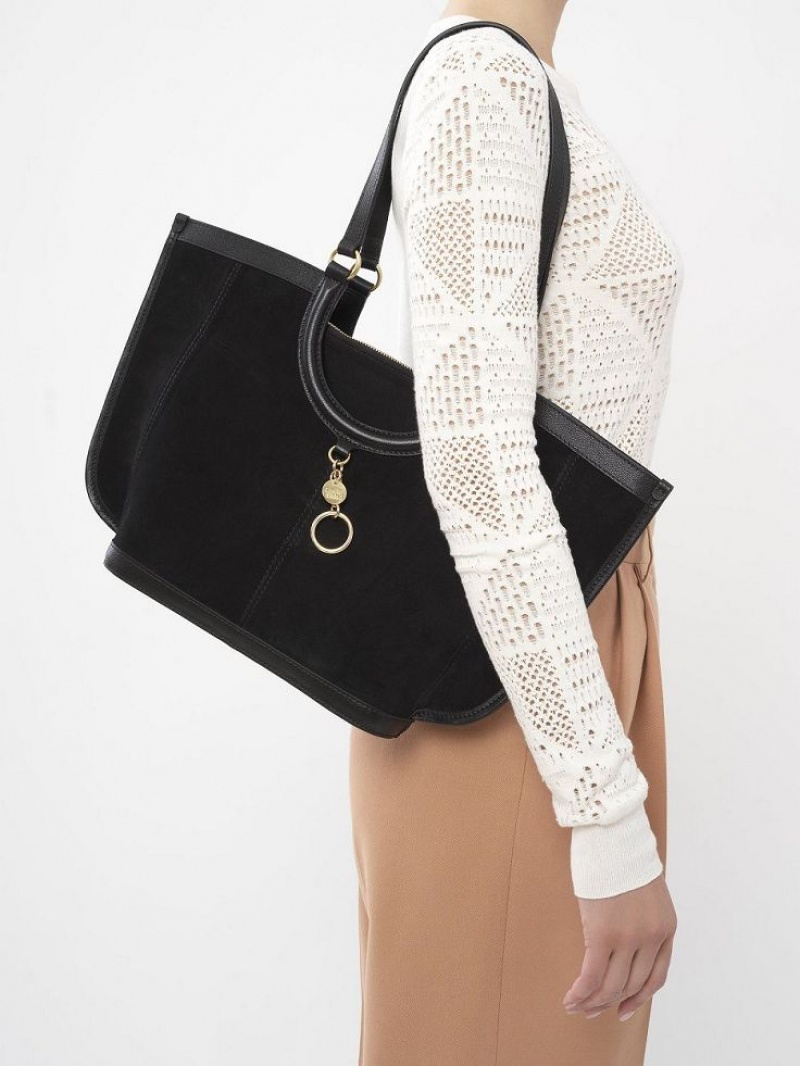 Black Chloe Mara Tote Bags | CHE-SR14703