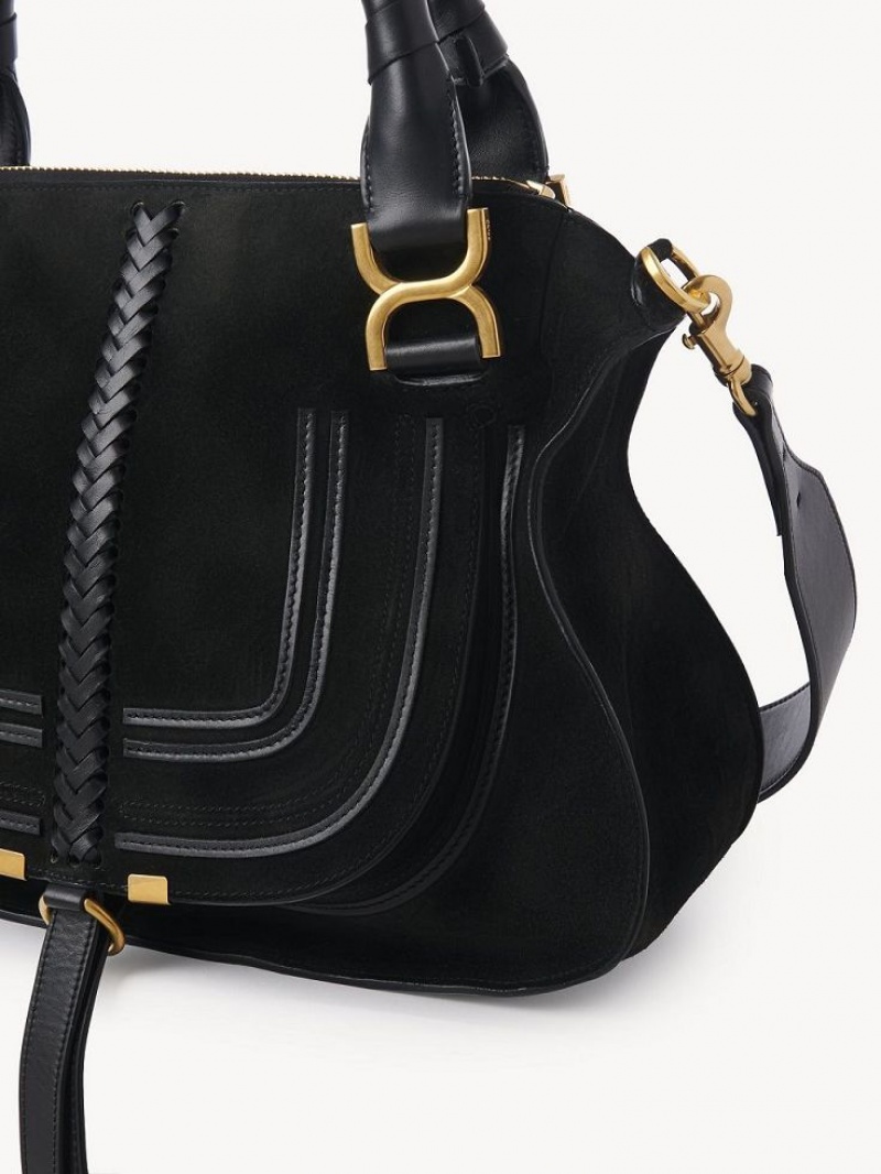 Black Chloe Marcie Double Carry Shoulder Bags | CHE-SR13438